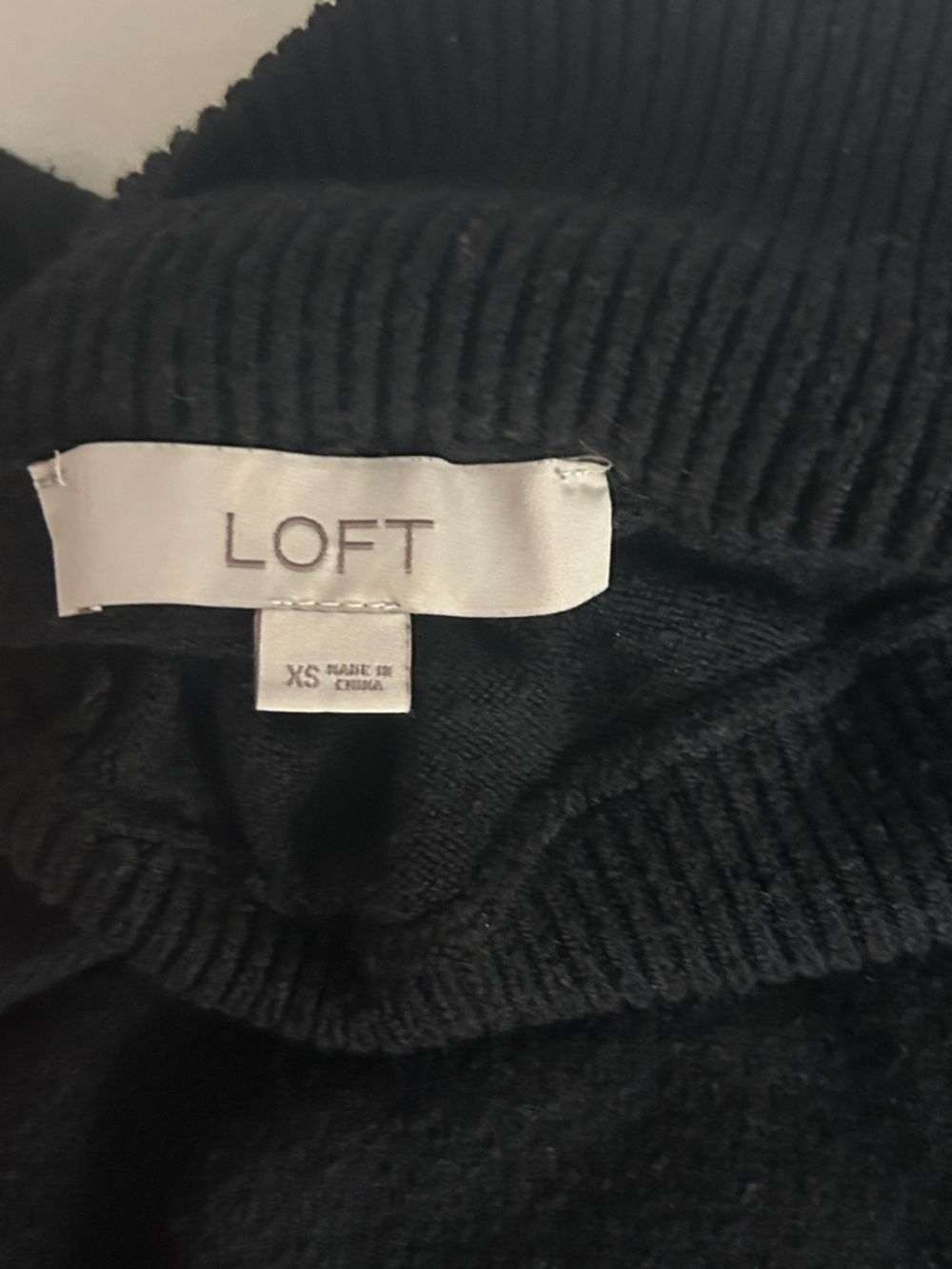 Loft Black Knit High Neck Sweater